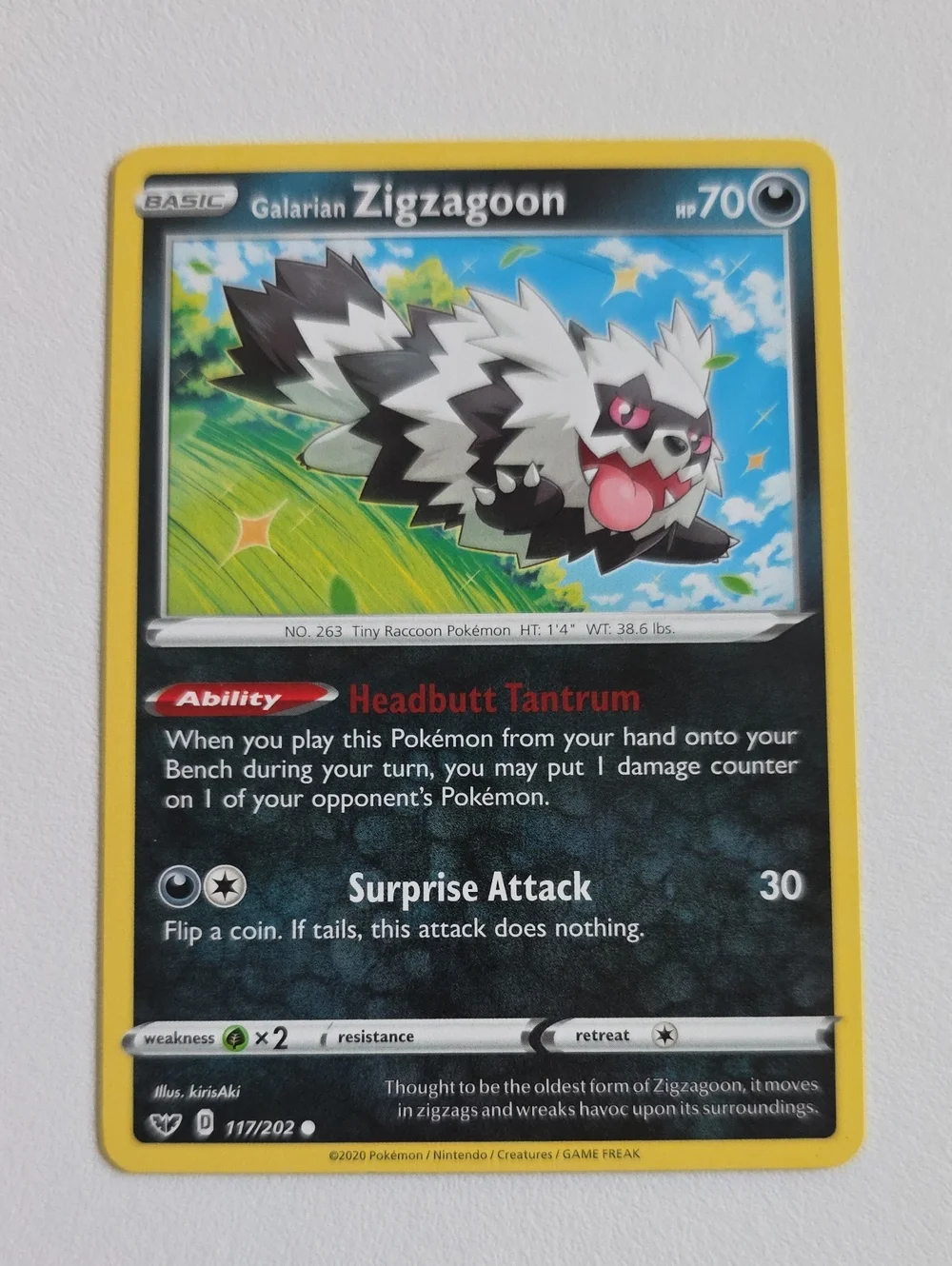 Pokemon Galarian Linoone And Zigzagoon Card